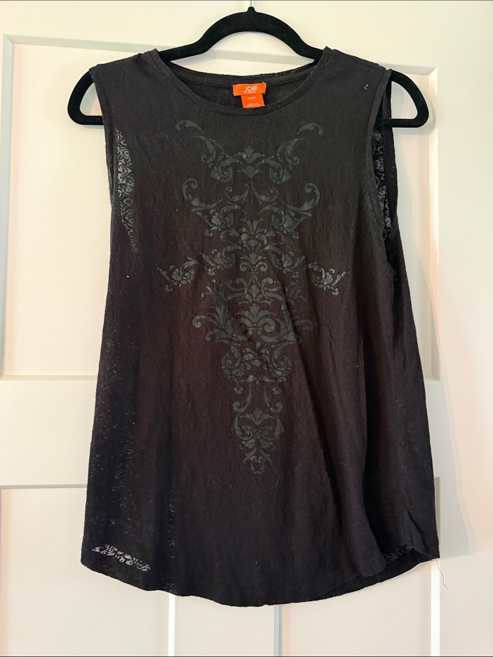 Joe Fresh Black Sleeveless Graphic Tank